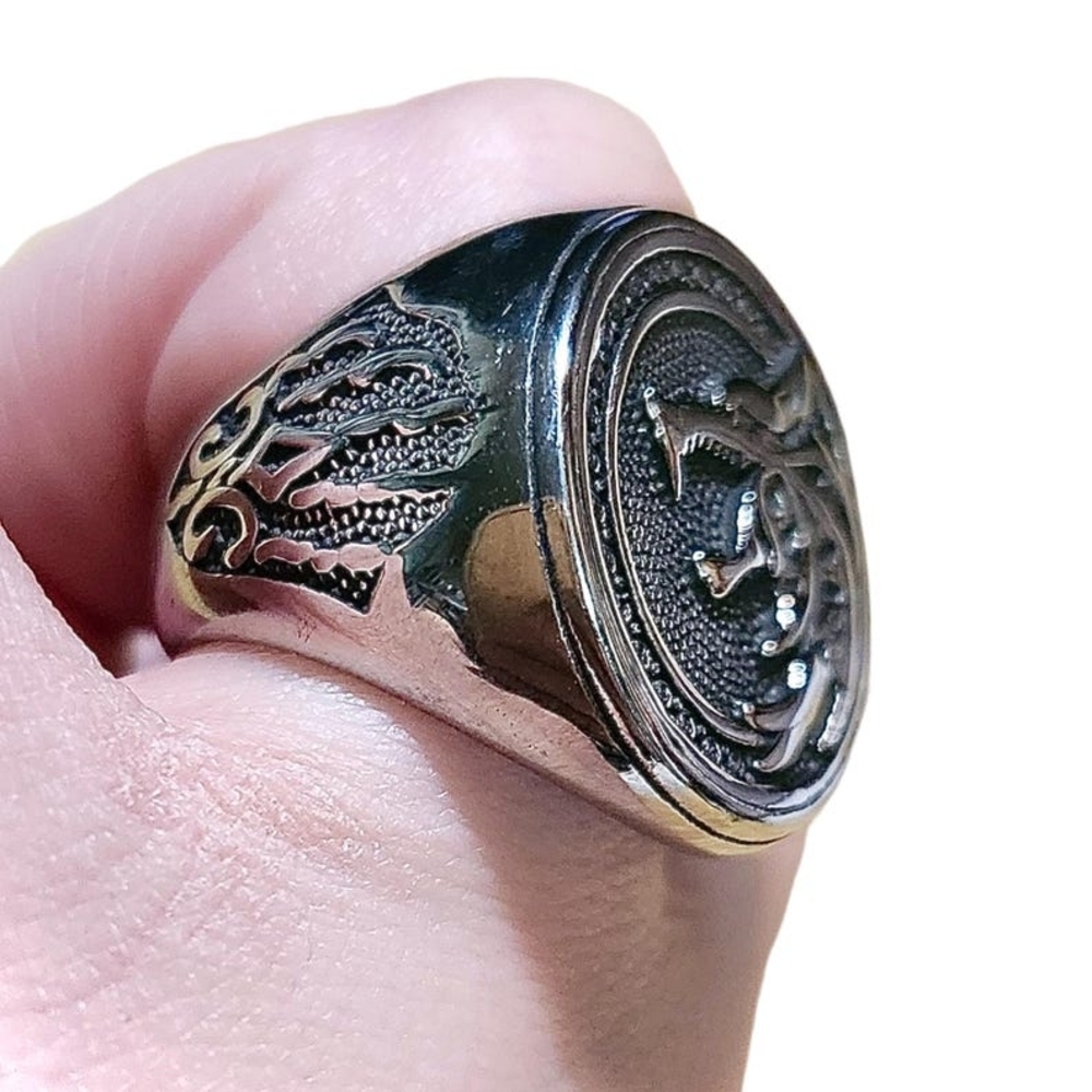 Viking Wolf Ring, Fenrir Wolf Viking Ring, Wolf Claw Ring, Stainless Steel Ring - Picture 9 of 10